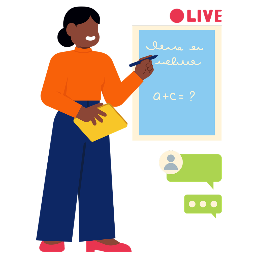 Woman teaching math online 1